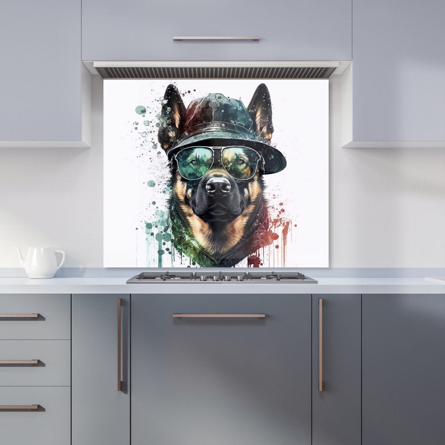 German Shepherd Splashart Kitchen Splashback