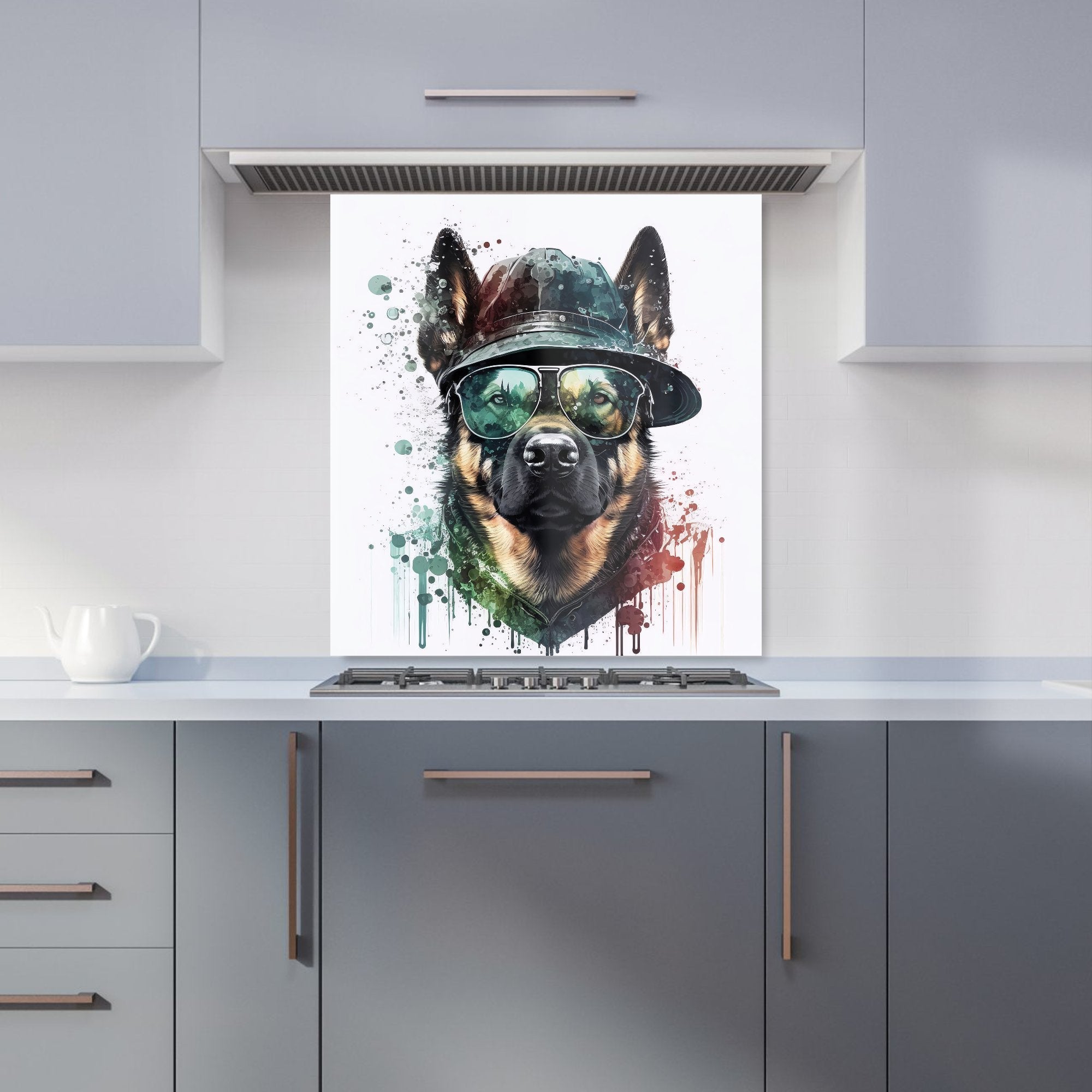 German Shepherd Splashart Kitchen Splashback