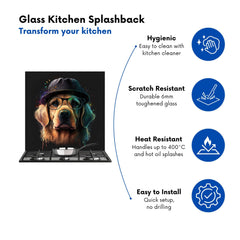 Golden Retriever Dog Splashart Kitchen Splashback