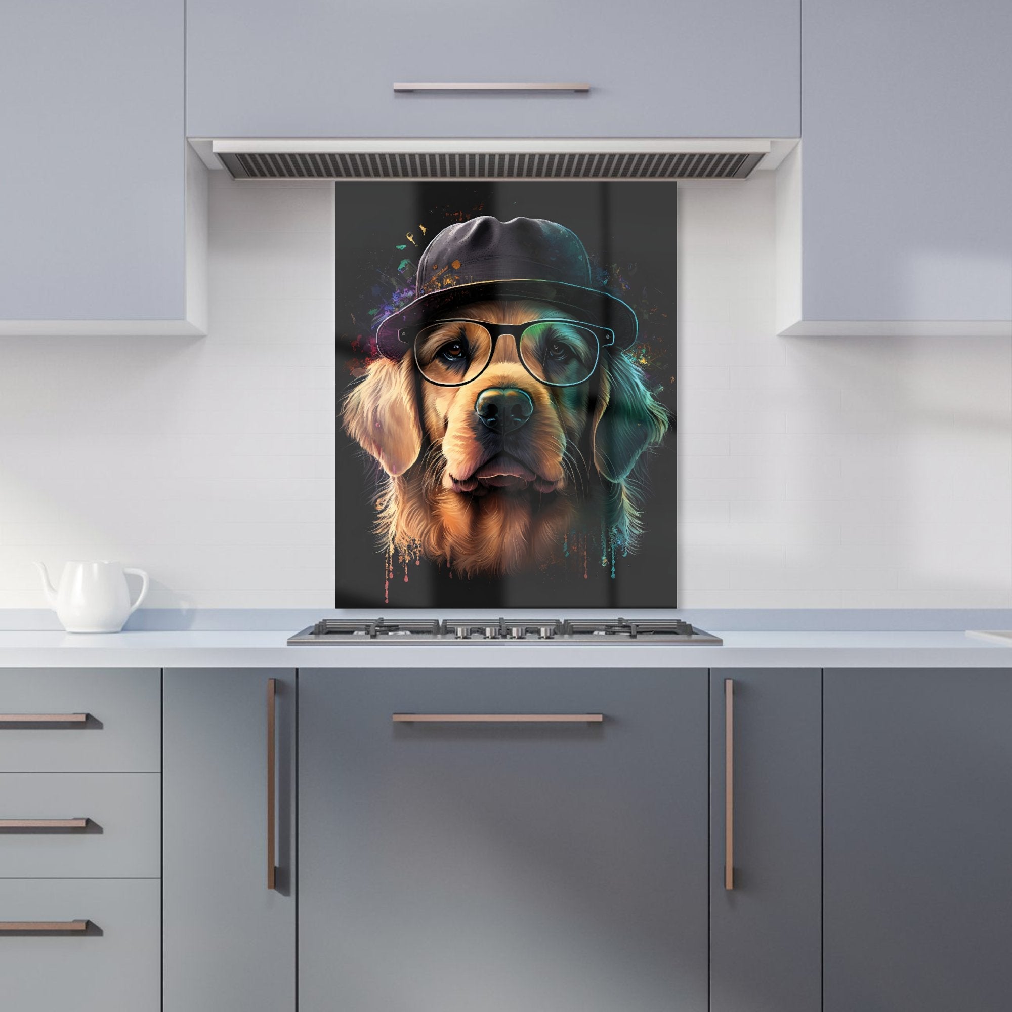 Golden Retriever Dog Splashart Kitchen Splashback