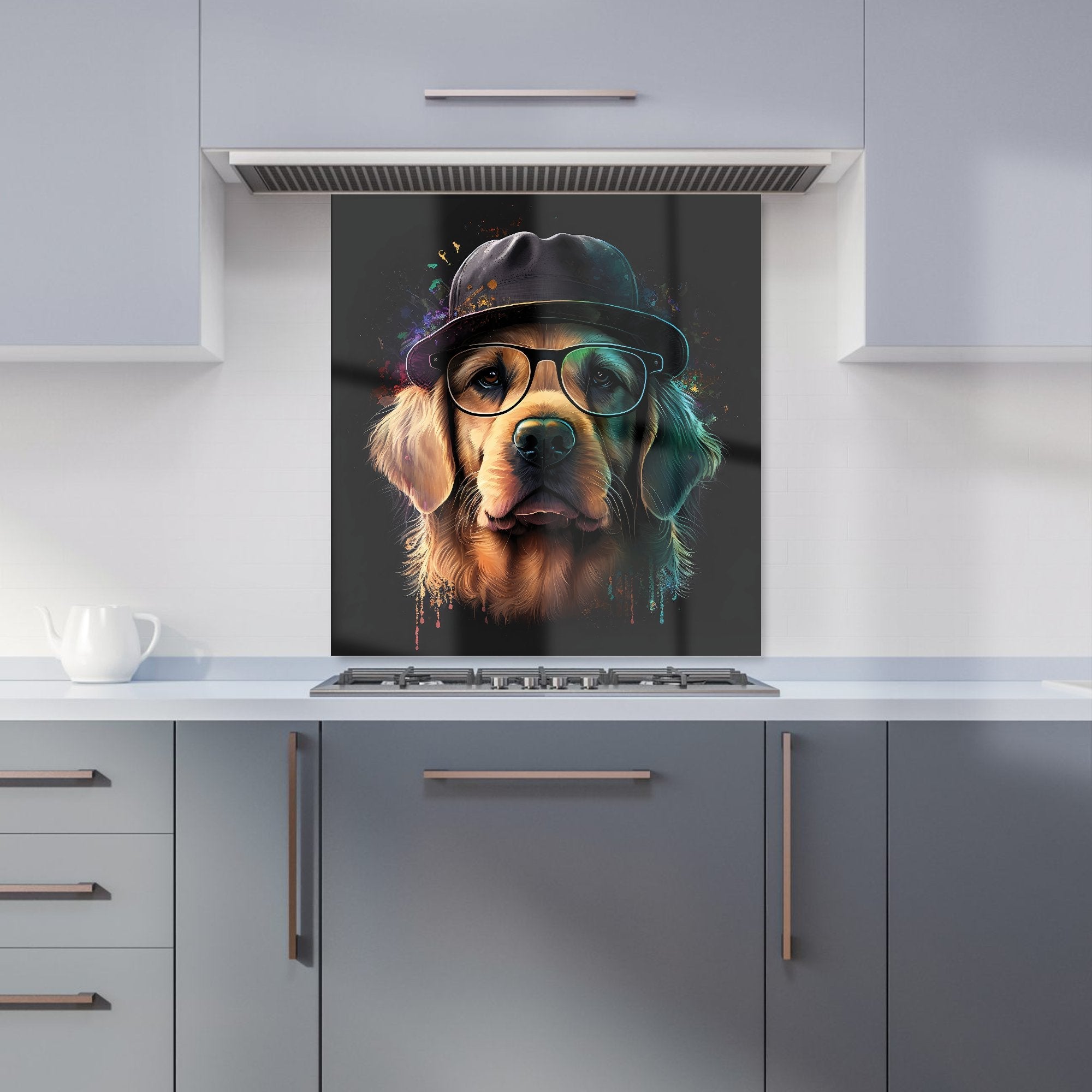 Golden Retriever Dog Splashart Kitchen Splashback
