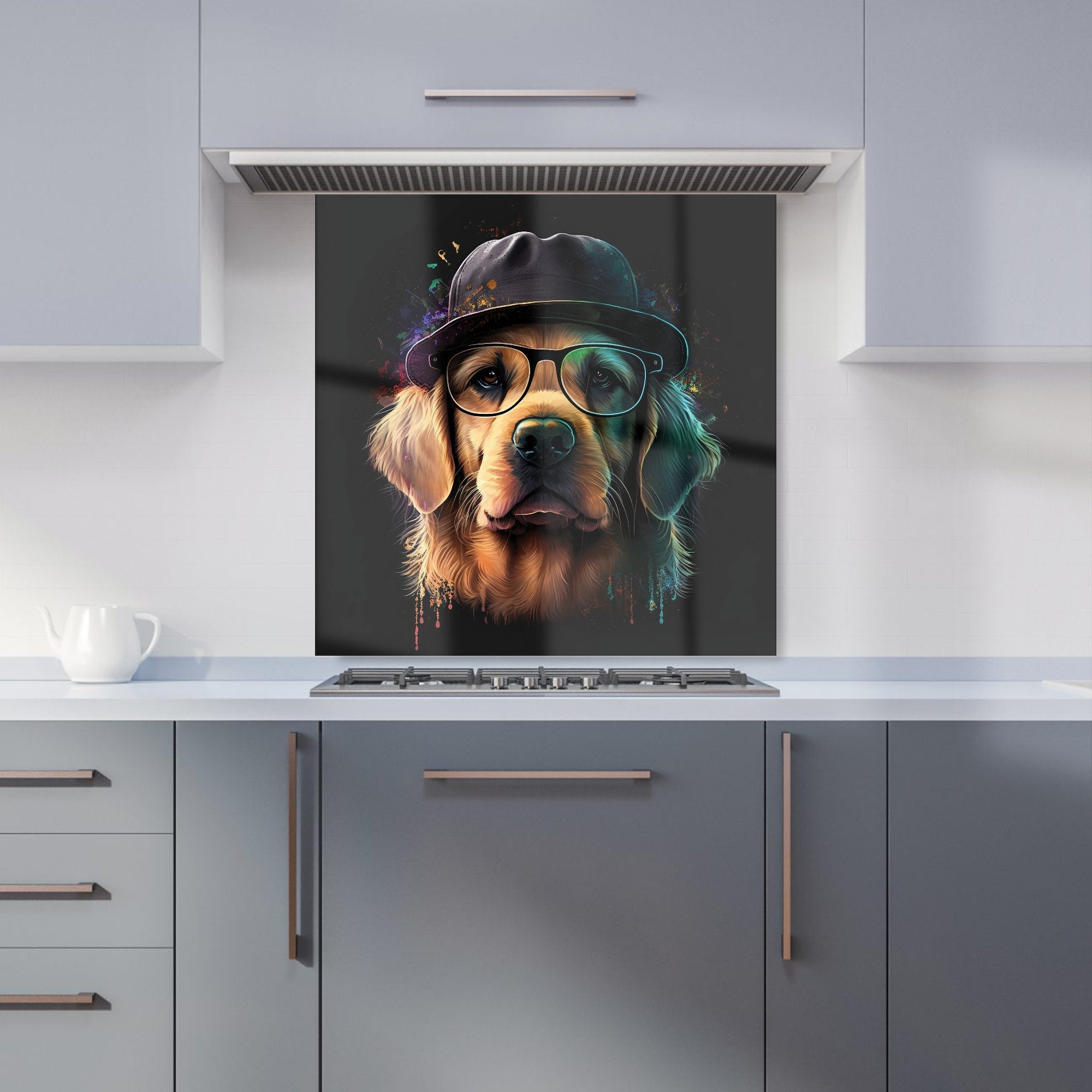 Golden Retriever Dog Splashart Kitchen Splashback