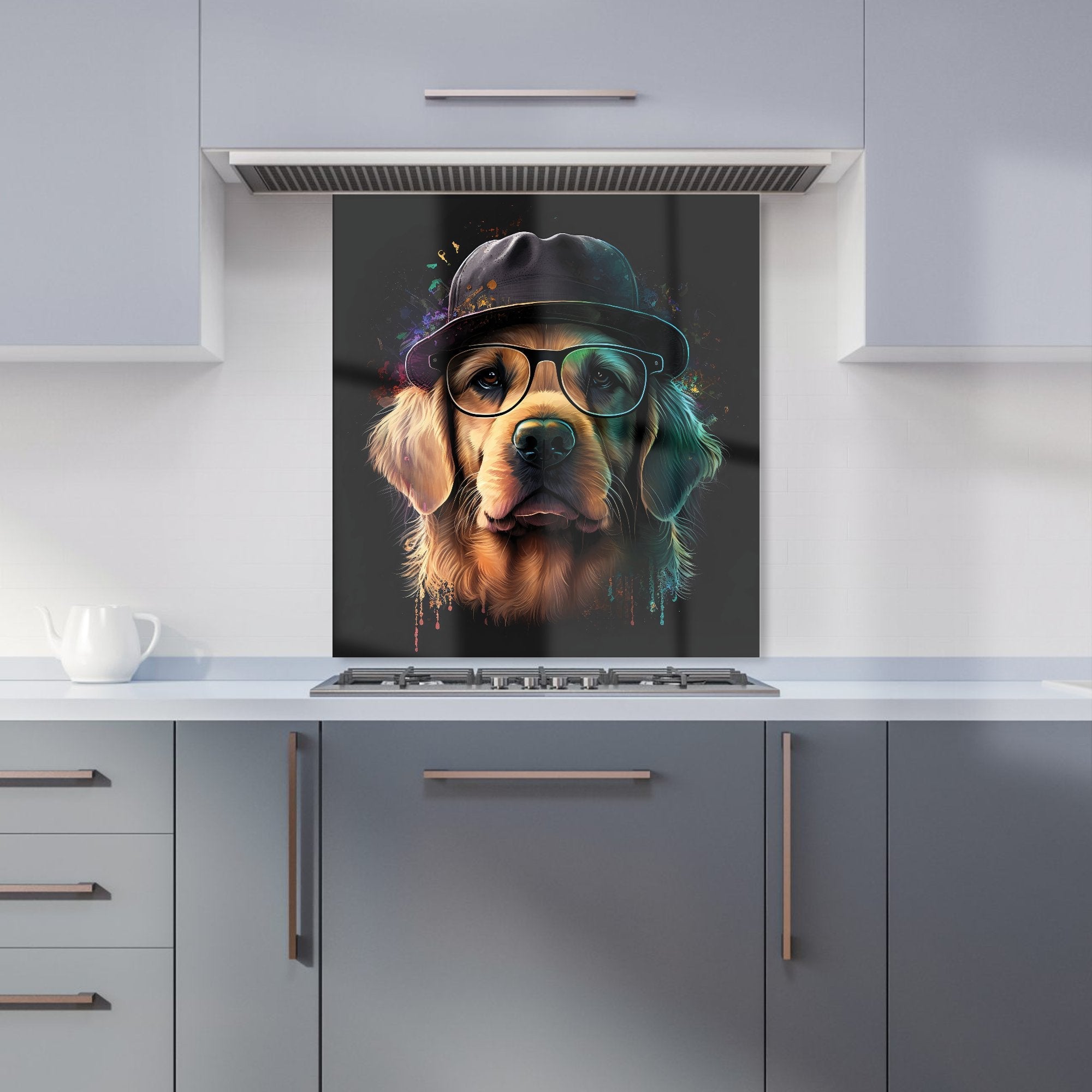 Golden Retriever Dog Splashart Kitchen Splashback