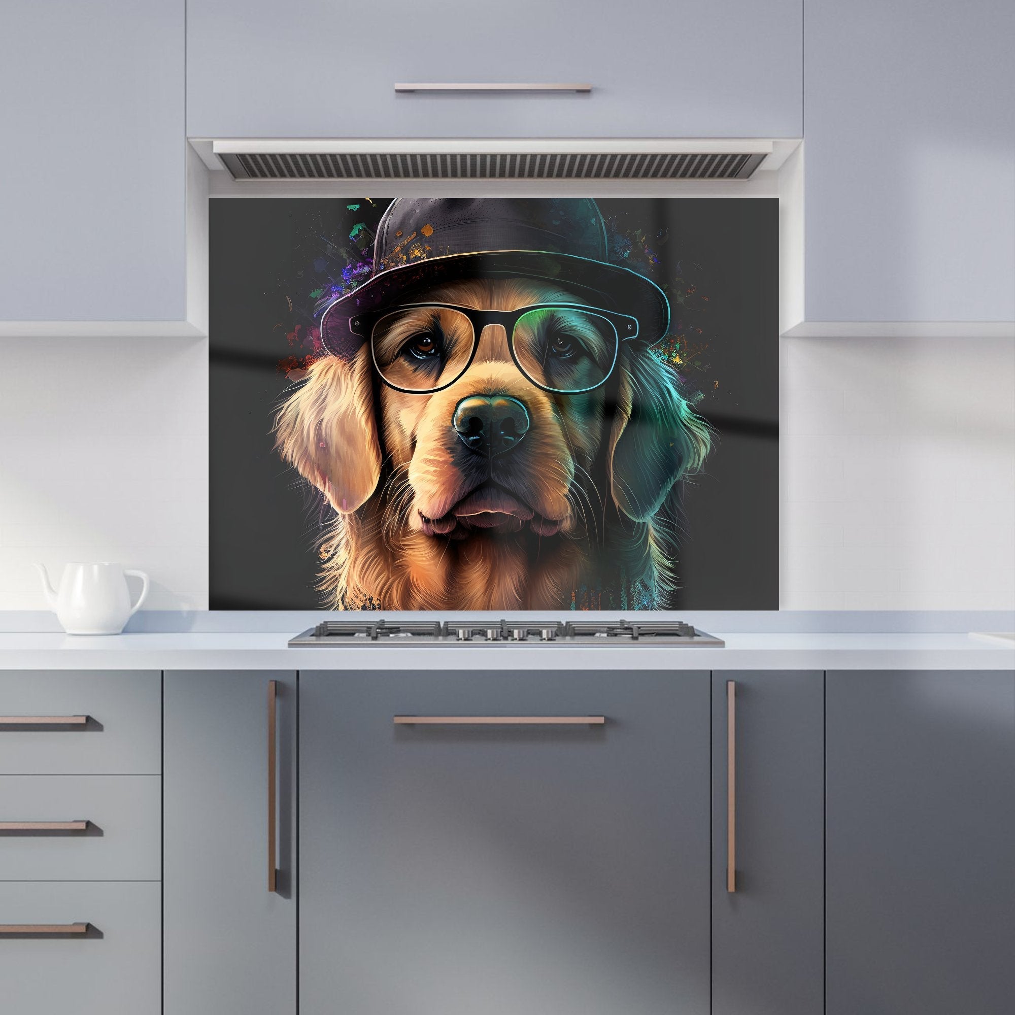 Golden Retriever Dog Splashart Kitchen Splashback