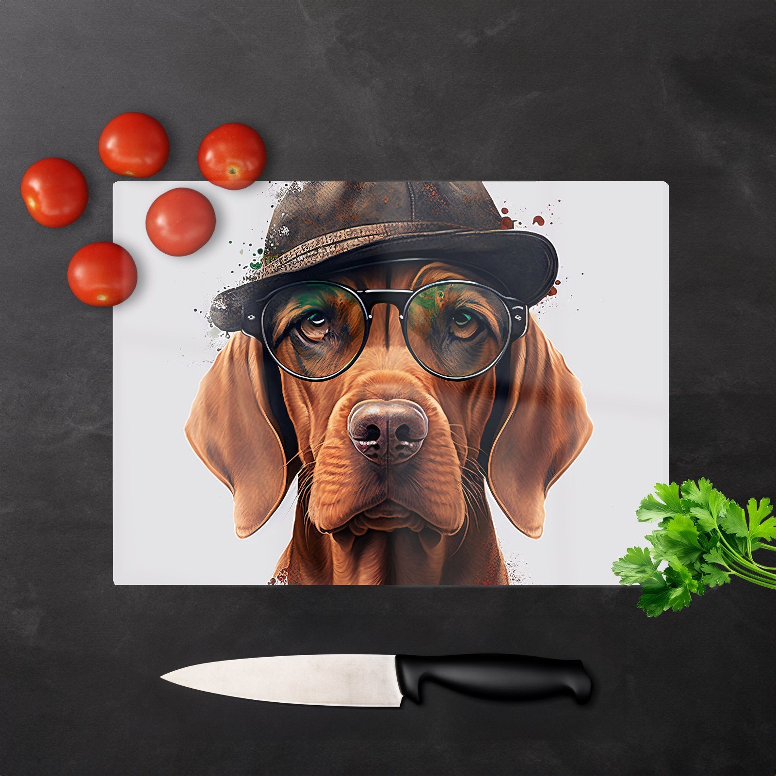Hungarian Vizsla Dog Splashart Chopping Board