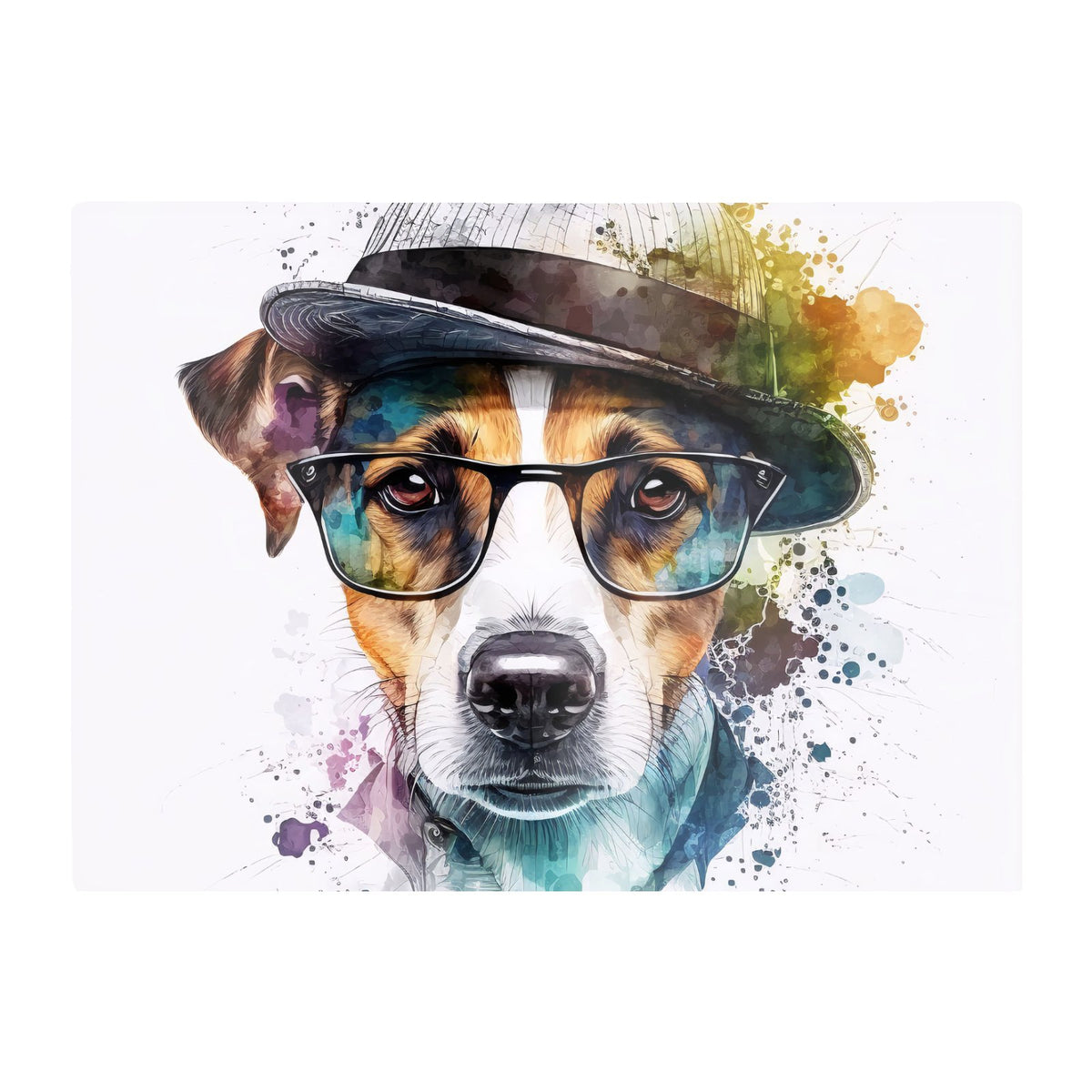 Jack Russell Dog Splashart Chopping Board
