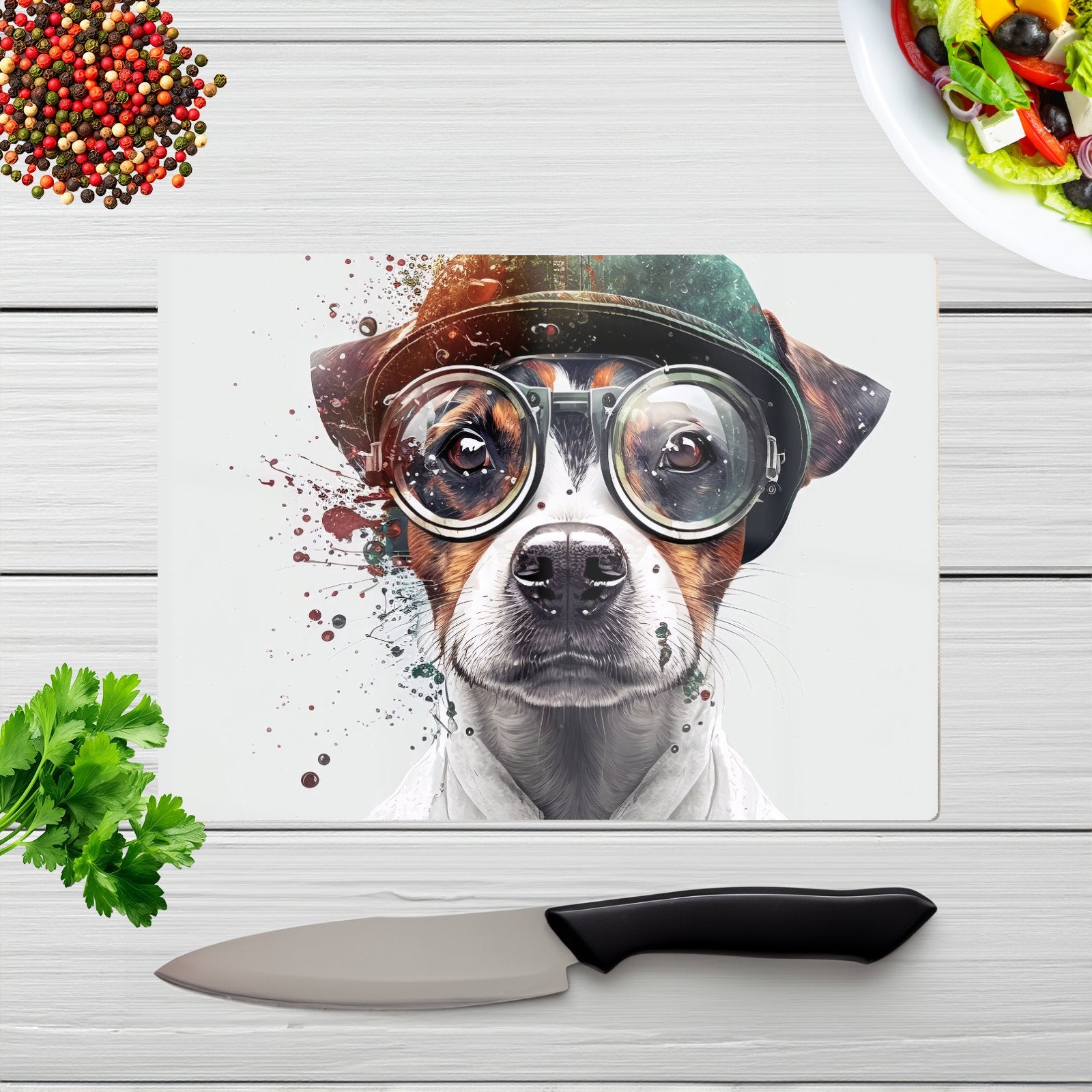 Jack Russell Terrier Dog Splashart Chopping Board