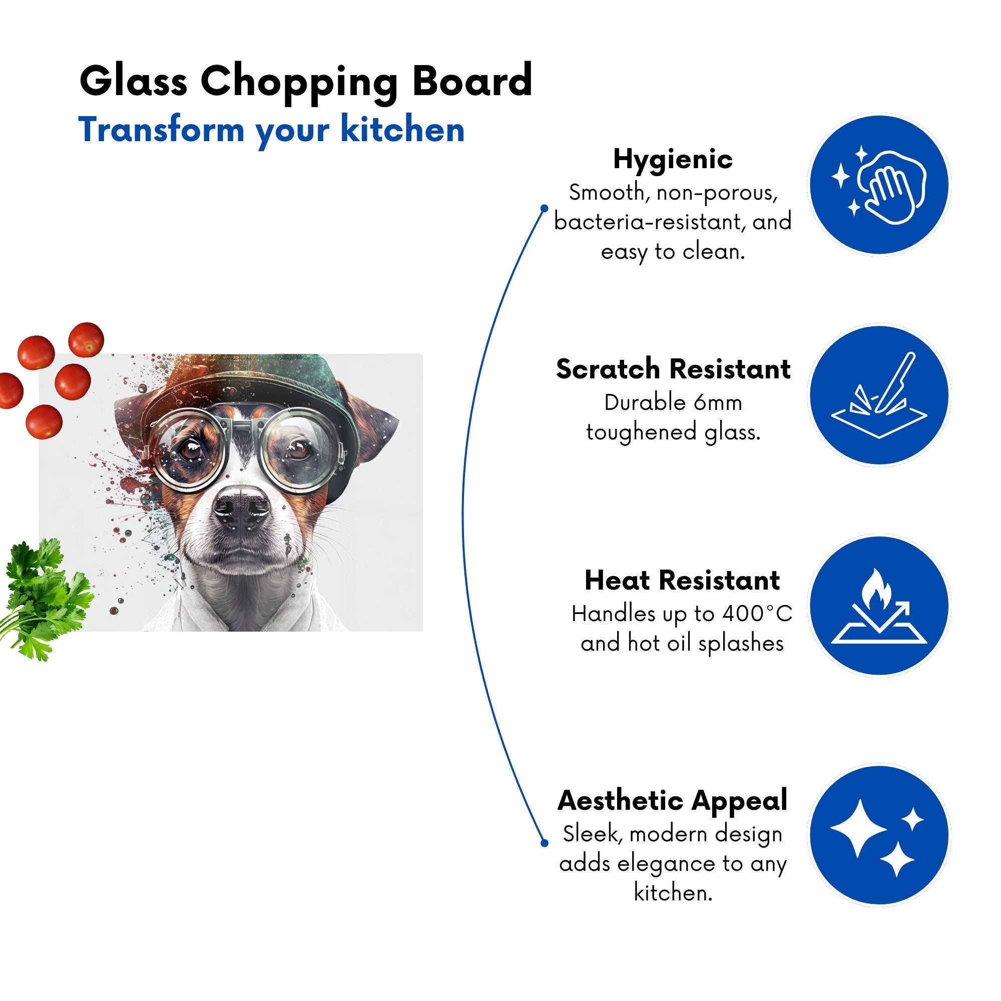 Jack Russell Terrier Dog Splashart Chopping Board