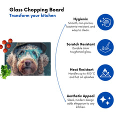 Labradoodle Dog Splashart Chopping Board