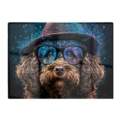 Labradoodle Dog With Glasses Splashart Chopping Board