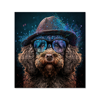 Labradoodle Dog With Glasses Splashart Kitchen Splashback