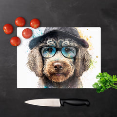 Labradoodle Dog Face Splashart Chopping Board