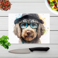 Labradoodle Dog Face Splashart Chopping Board
