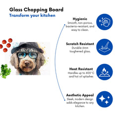 Labradoodle Dog Face Splashart Chopping Board