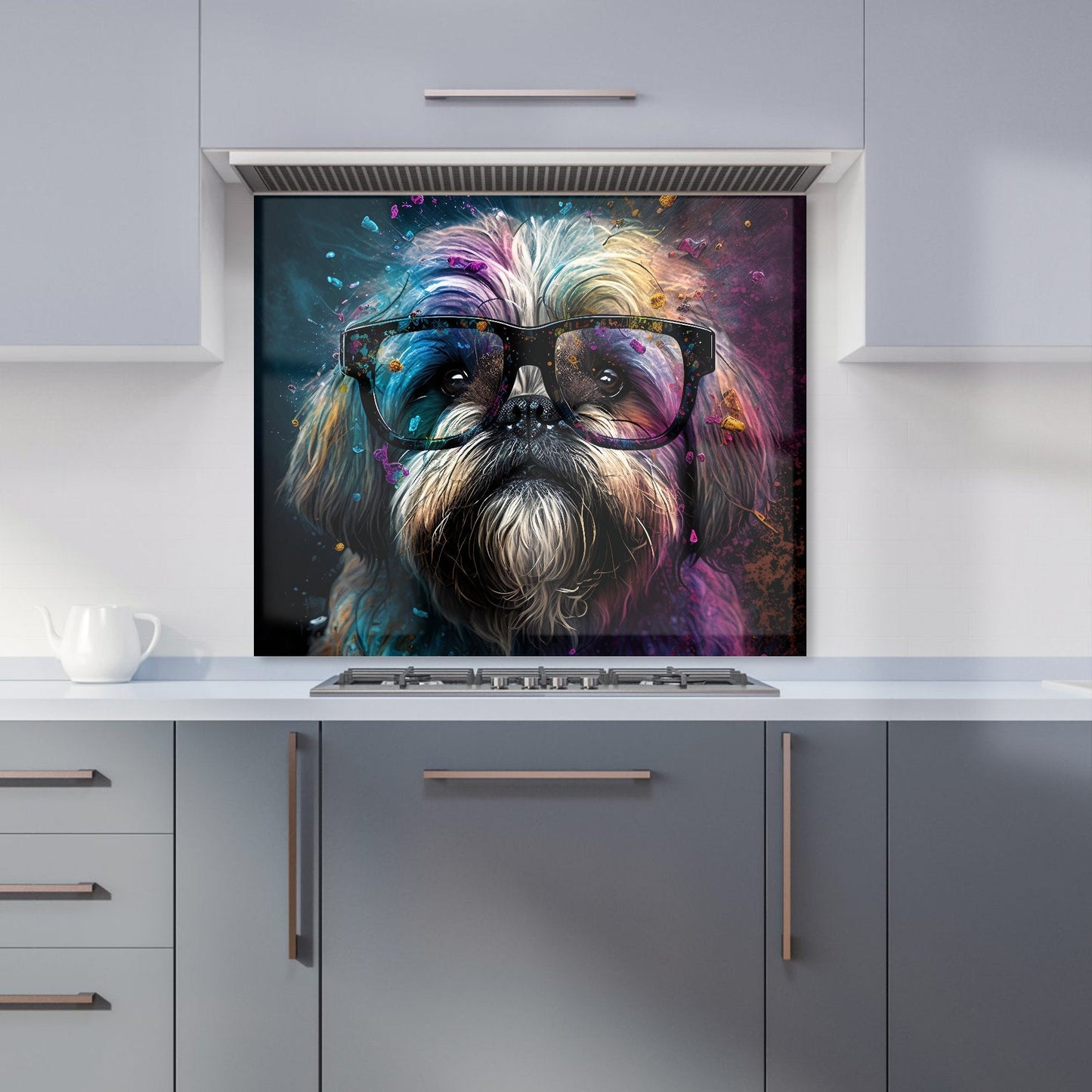 Lharsa Apso Dog Face Splashart Kitchen Splashback