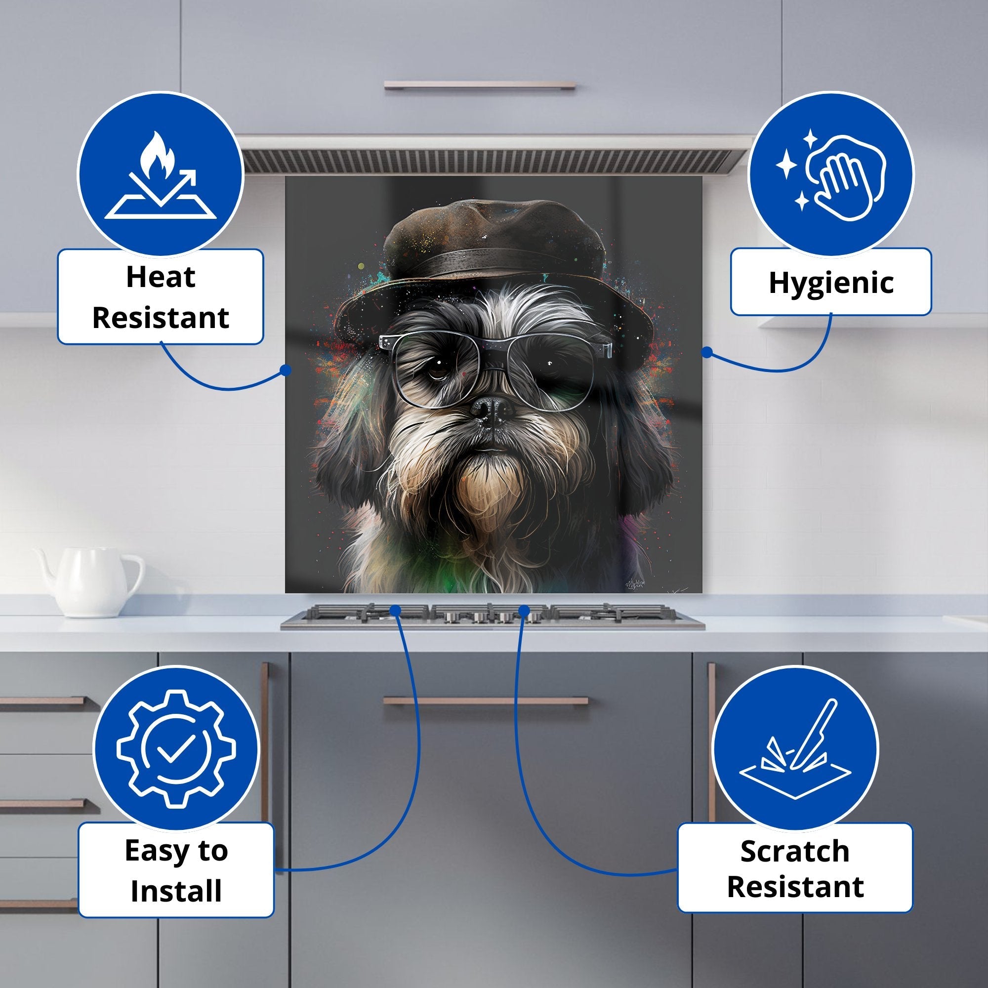 Lhasa Apso Dog Splashart Kitchen Splashback