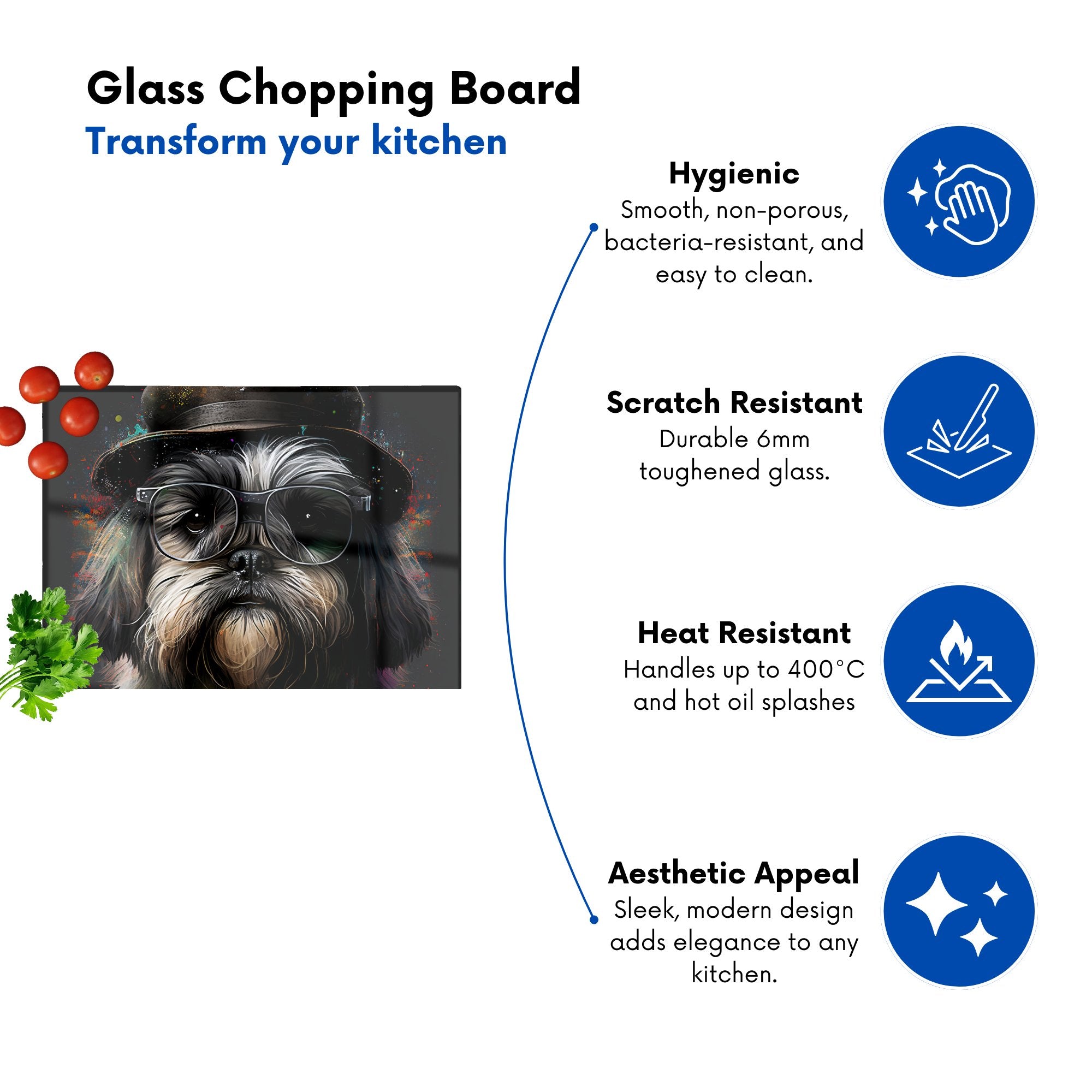 Lhasa Apso Dog Splashart Chopping Board