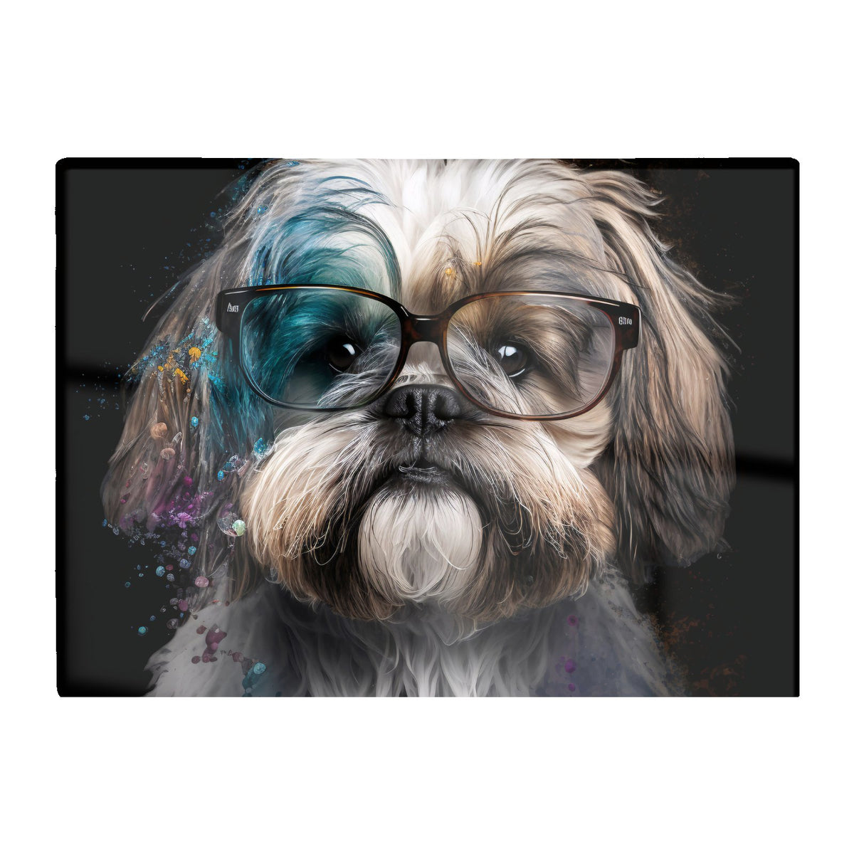 Lhasa Apso With Glasses Splashart Chopping Board