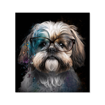 Lhasa Apso With Glasses Splashart Kitchen Splashback