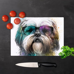 Lhasa Apso Face Glasses Splashart Chopping Board
