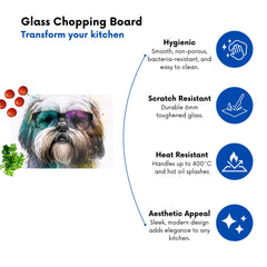 Lhasa Apso Face Glasses Splashart Chopping Board