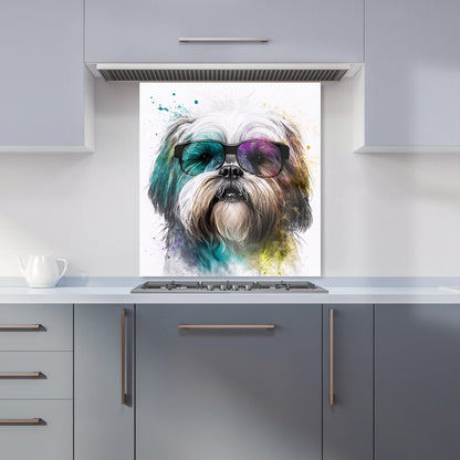 Lhasa Apso Face Glasses Splashart Kitchen Splashback