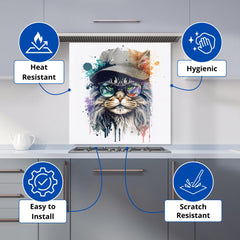 Maine Coon Cat Splashart Kitchen Splashback