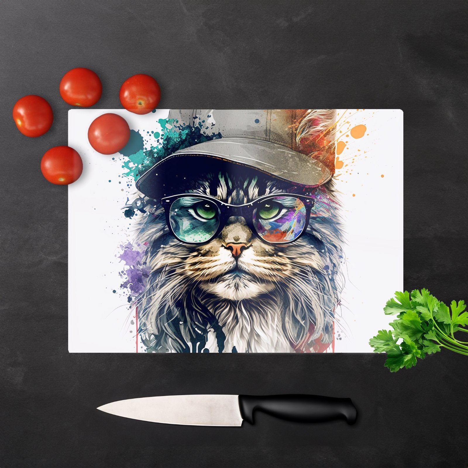 Maine Coon Cat Splashart Chopping Board