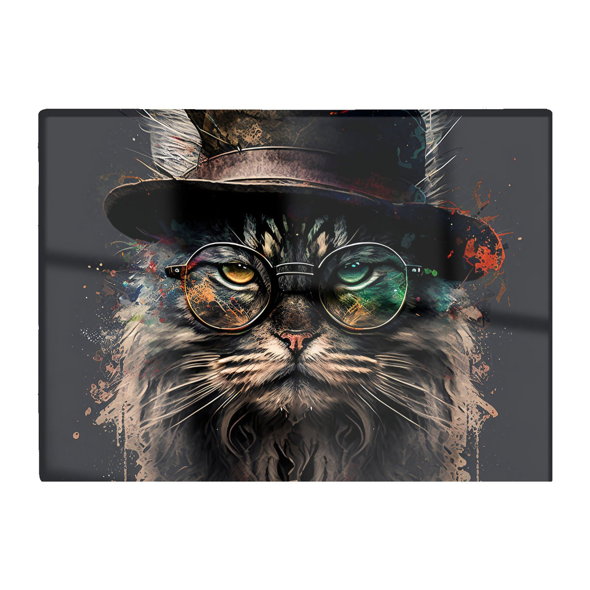 Maine Coon Cat With Glasses Splashart Chopping Board