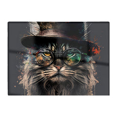 Maine Coon Cat With Glasses Splashart Chopping Board