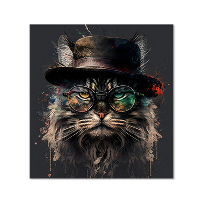 Maine Coon Cat With GlassesSplashart Kitchen Splashback