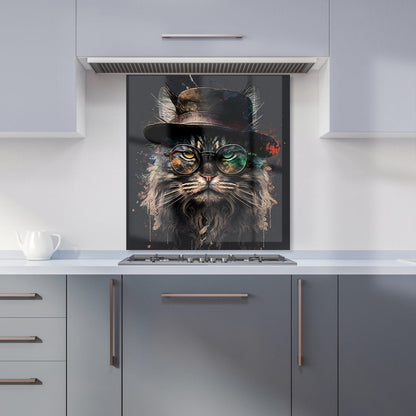 Maine Coon Cat With GlassesSplashart Kitchen Splashback