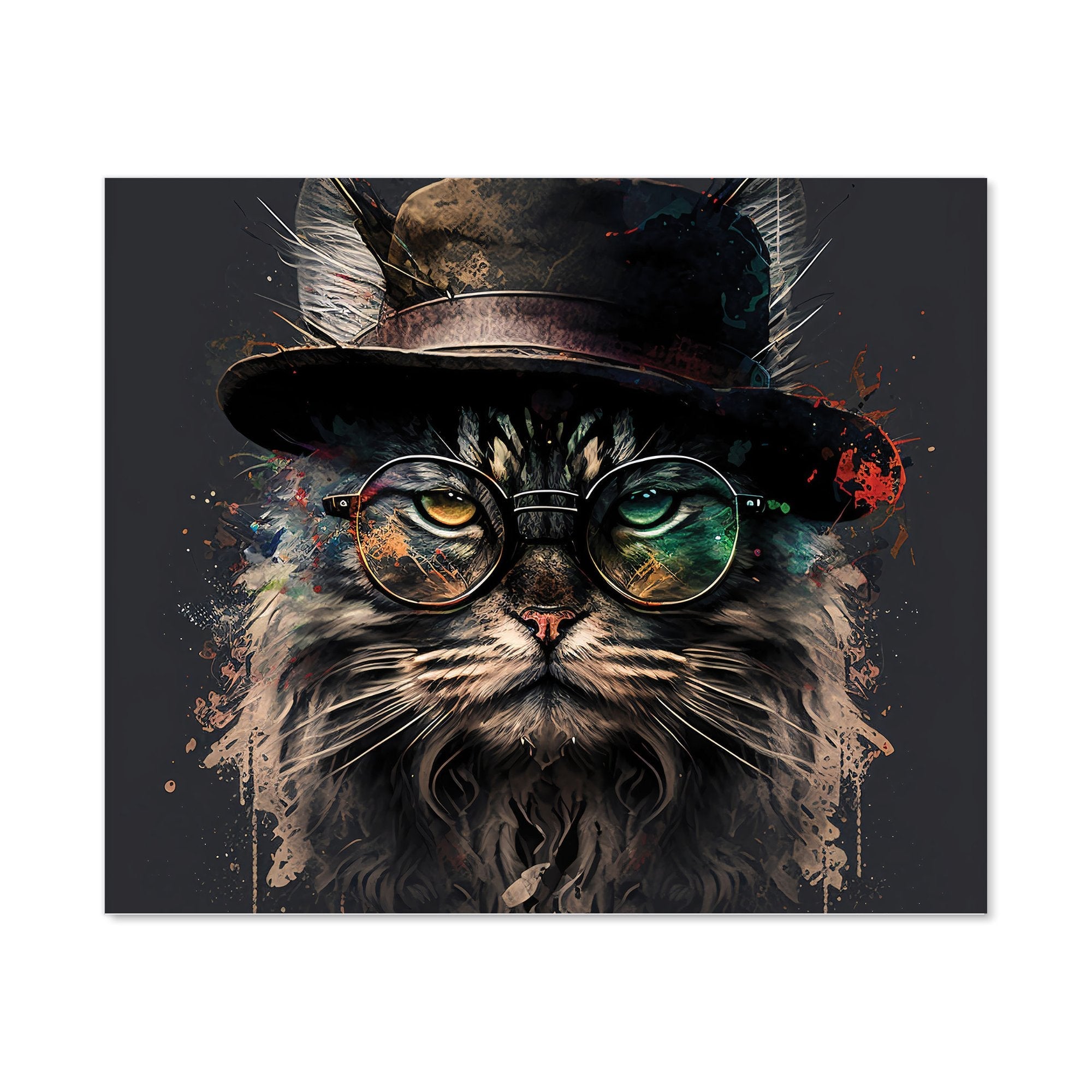 Maine Coon Cat With GlassesSplashart Kitchen Splashback