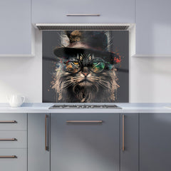 Maine Coon Cat With GlassesSplashart Kitchen Splashback