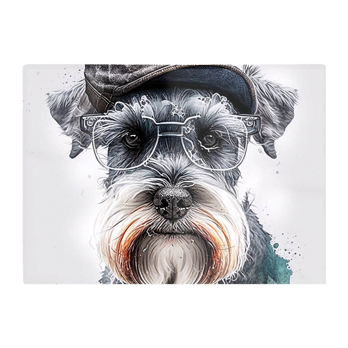Miniature Schnauzer Dog Splashart Chopping Board