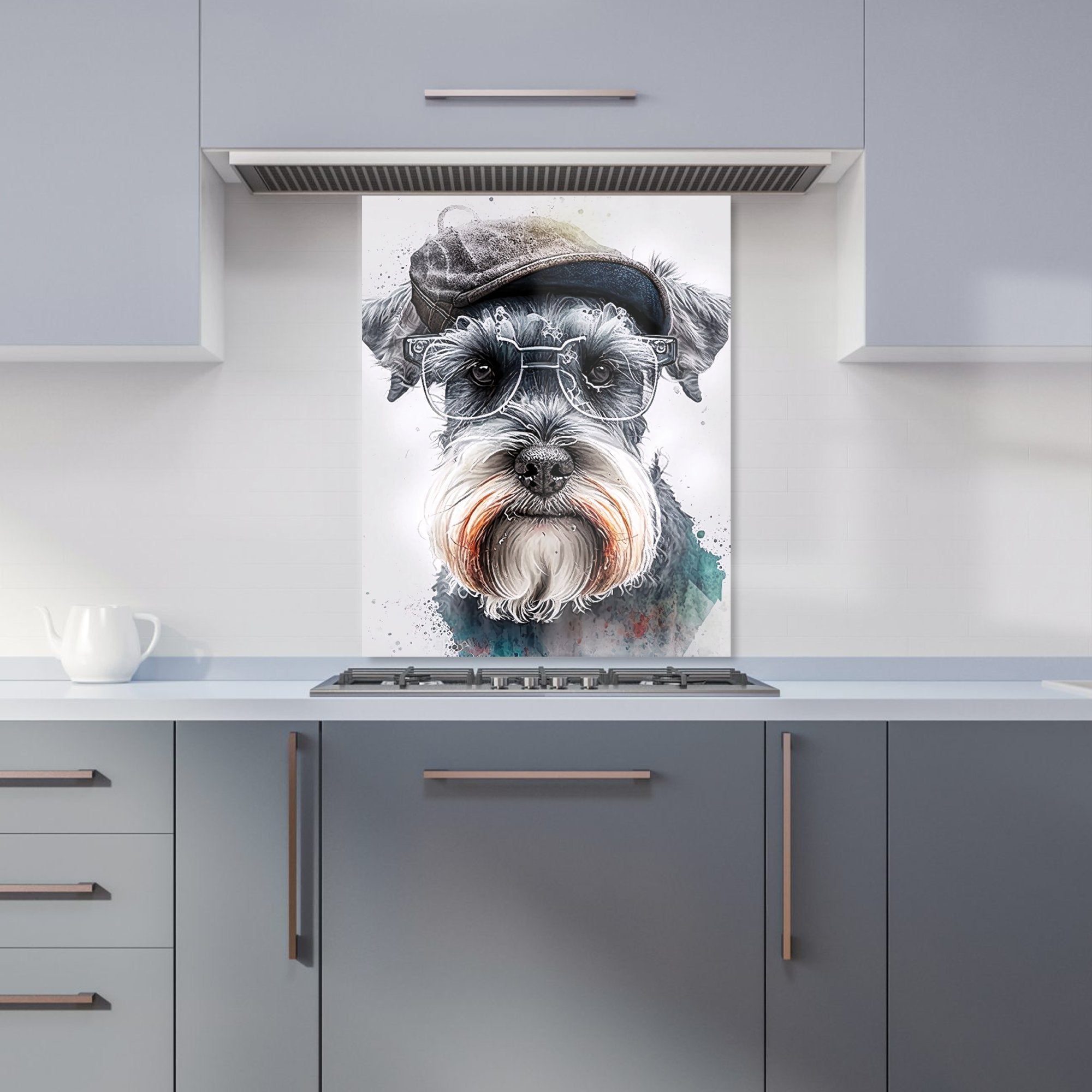 Miniature Schnauzer Dog Splashart Kitchen Splashback