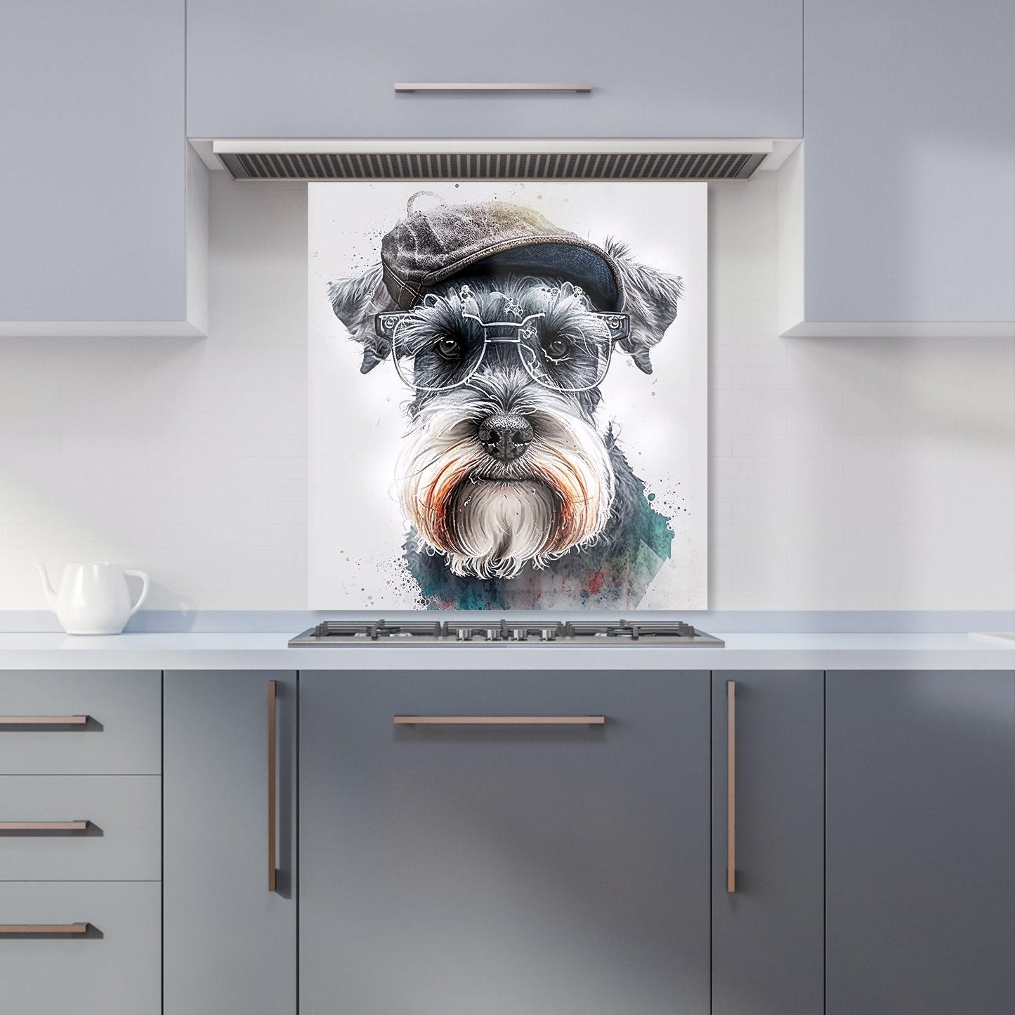 Miniature Schnauzer Dog Splashart Kitchen Splashback