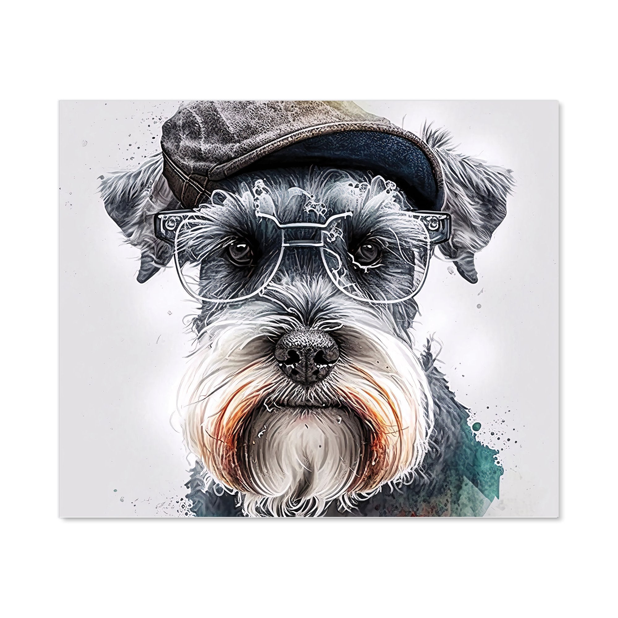 Miniature Schnauzer Dog Splashart Kitchen Splashback