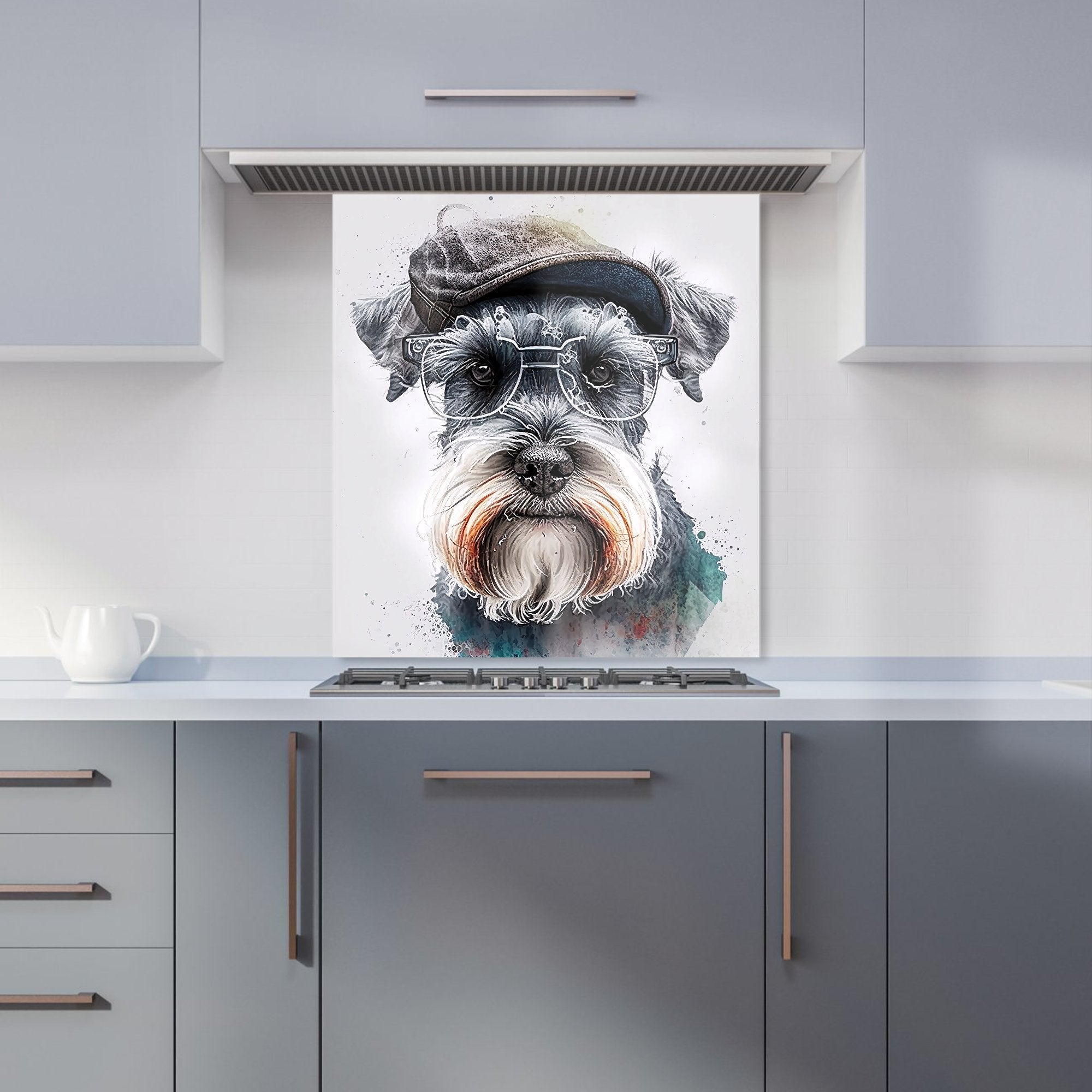 Miniature Schnauzer Dog Splashart Kitchen Splashback