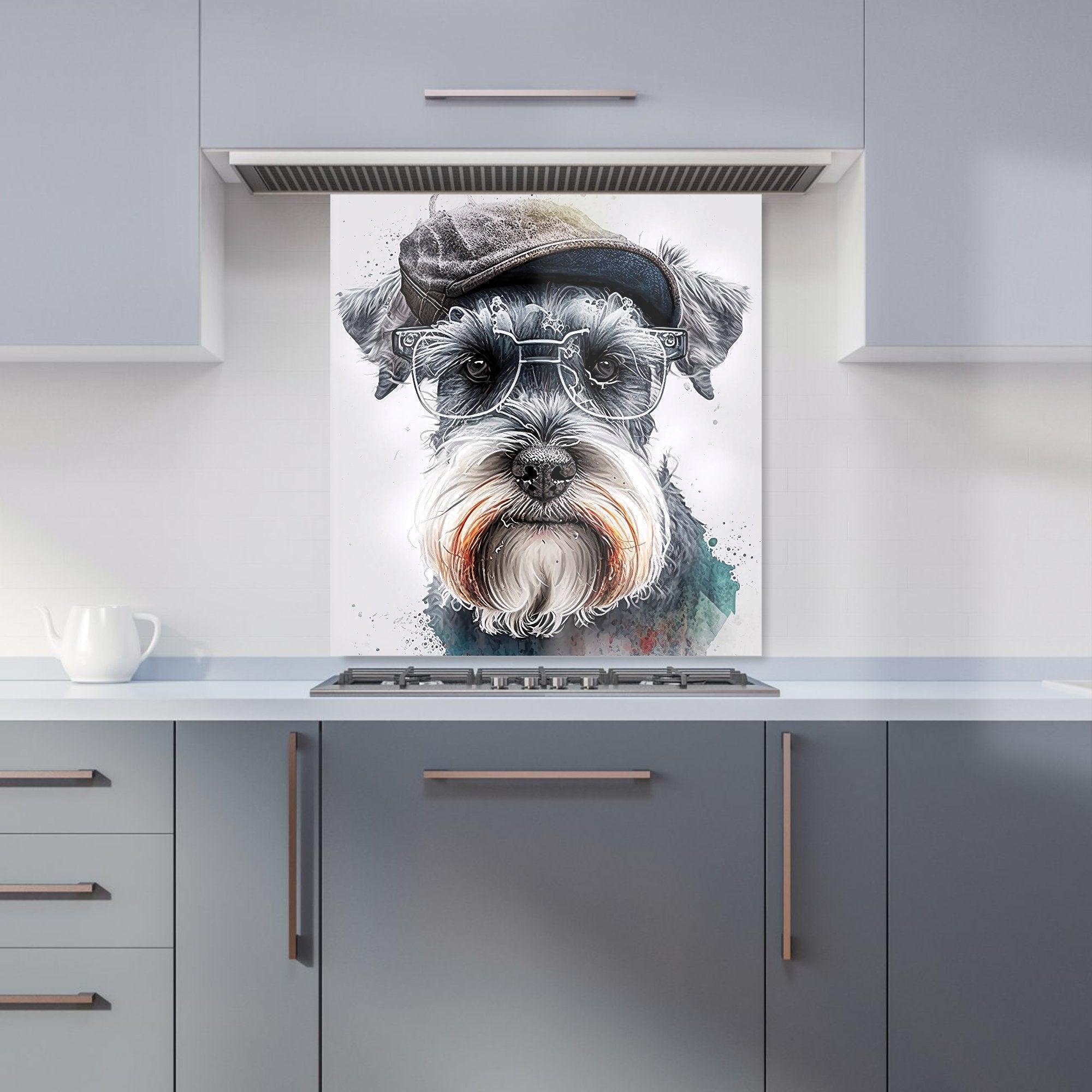 Miniature Schnauzer Dog Splashart Kitchen Splashback