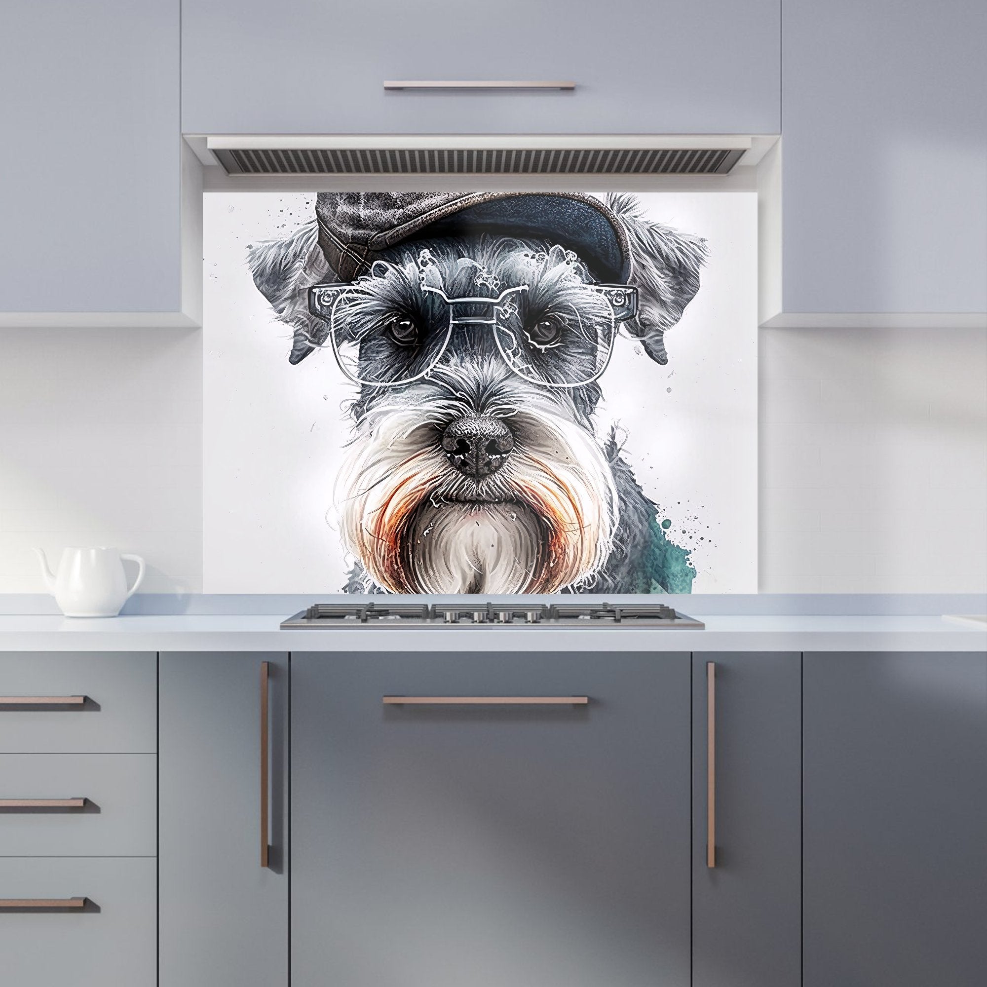 Miniature Schnauzer Dog Splashart Kitchen Splashback