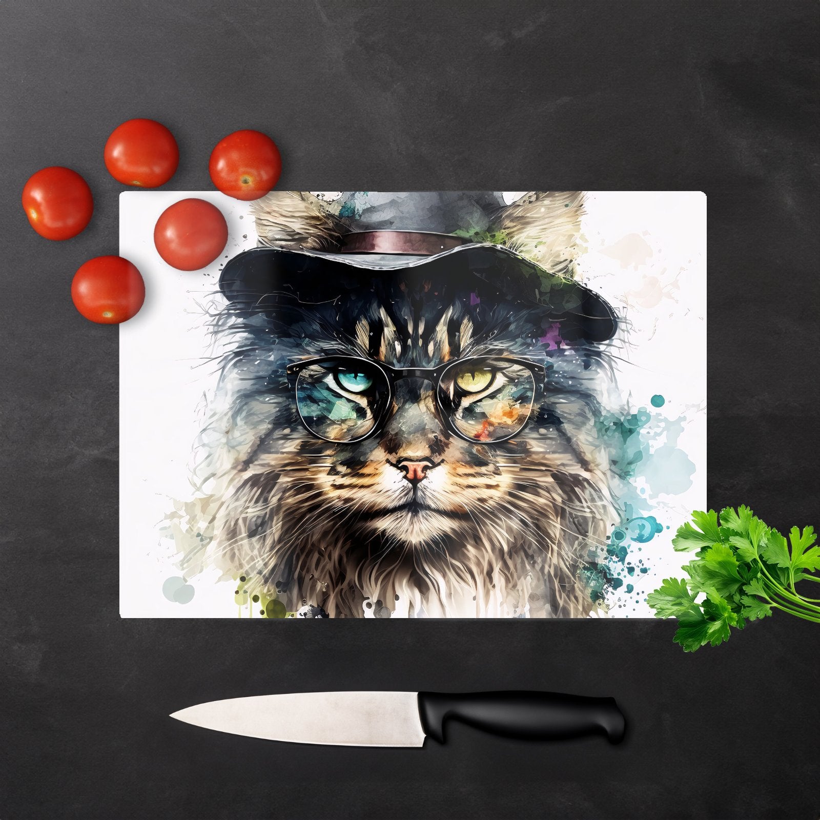 Norwegian Forest Cat Splashart Chopping Board