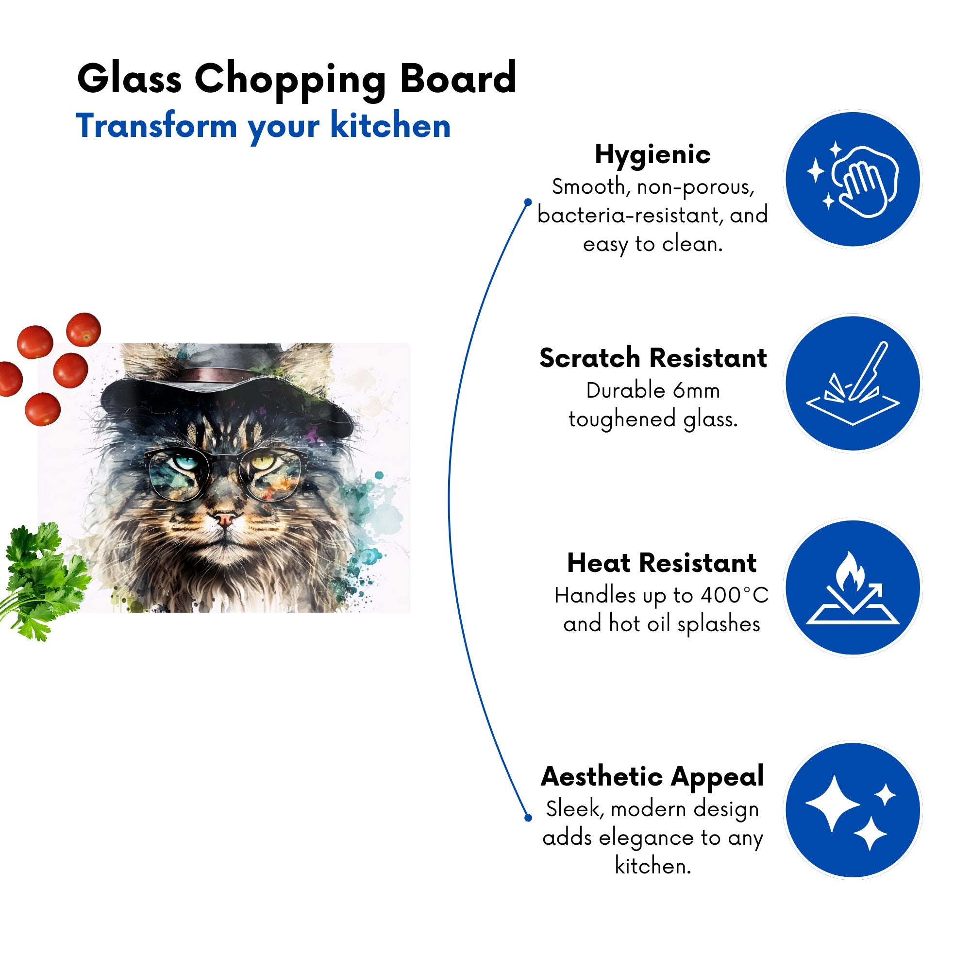 Norwegian Forest Cat Splashart Chopping Board