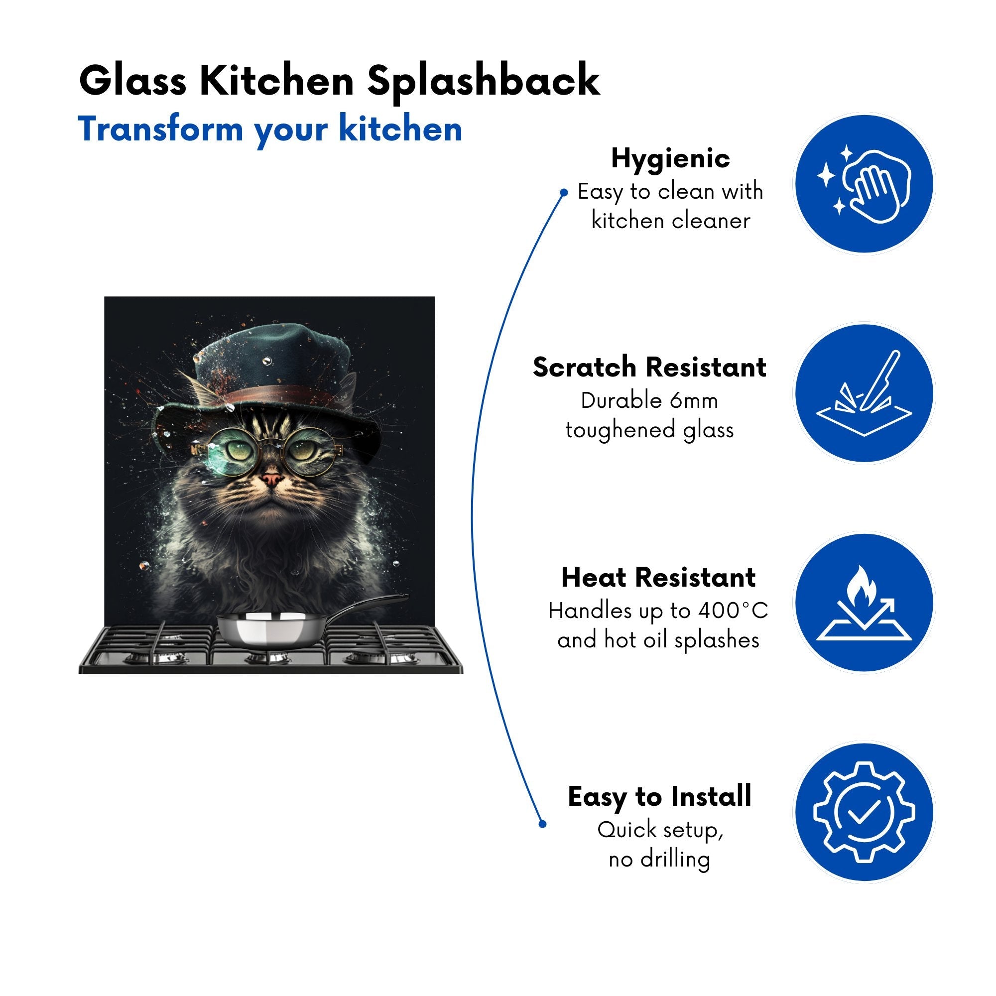 Norwegian Forest Cat Kitchen Splashback