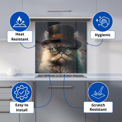 Persian Cat With Glasses Splashart Kitchen Splashback