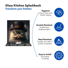 Persian Cat With Glasses Splashart Kitchen Splashback