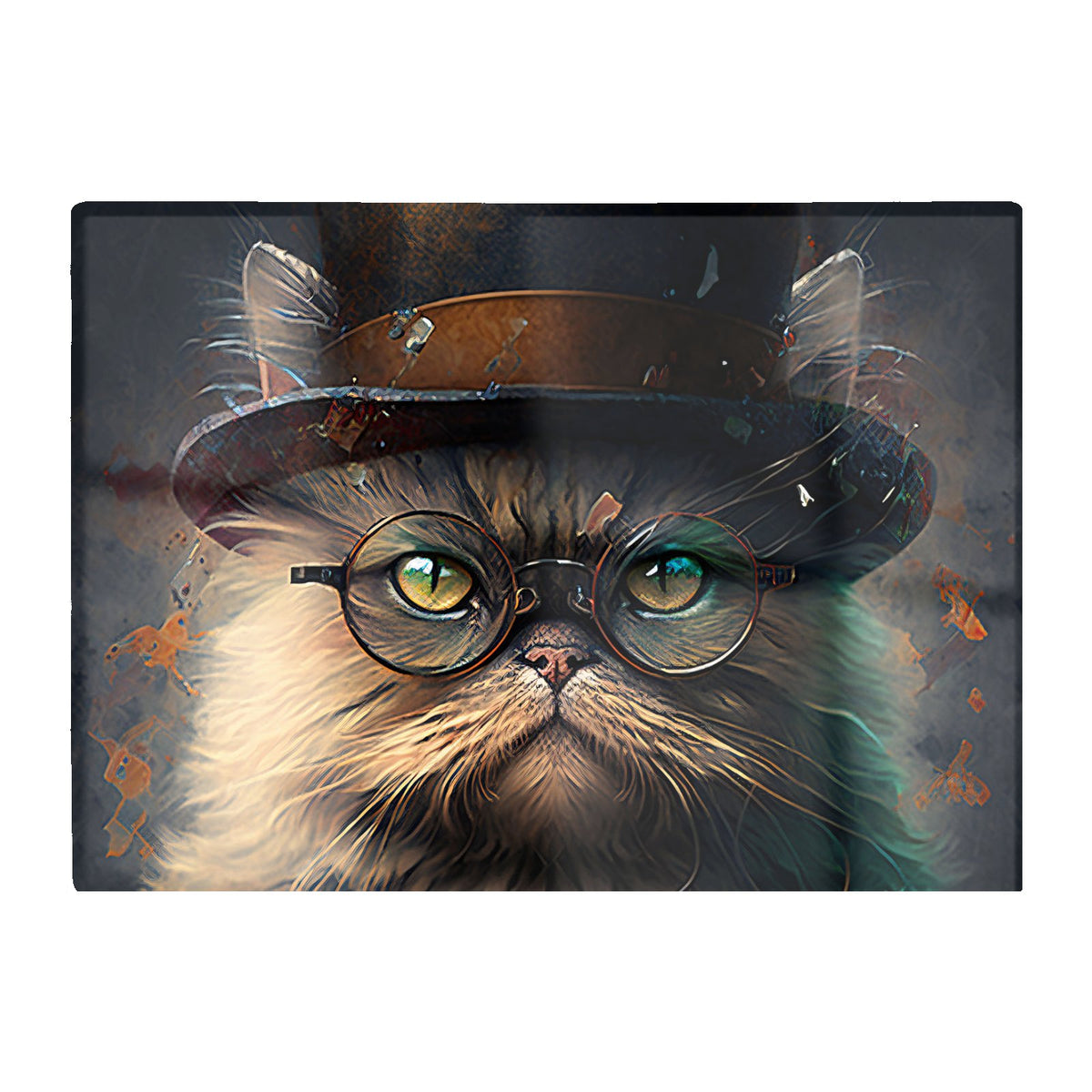 Persian Cat With Glasses Splashart Chopping Board