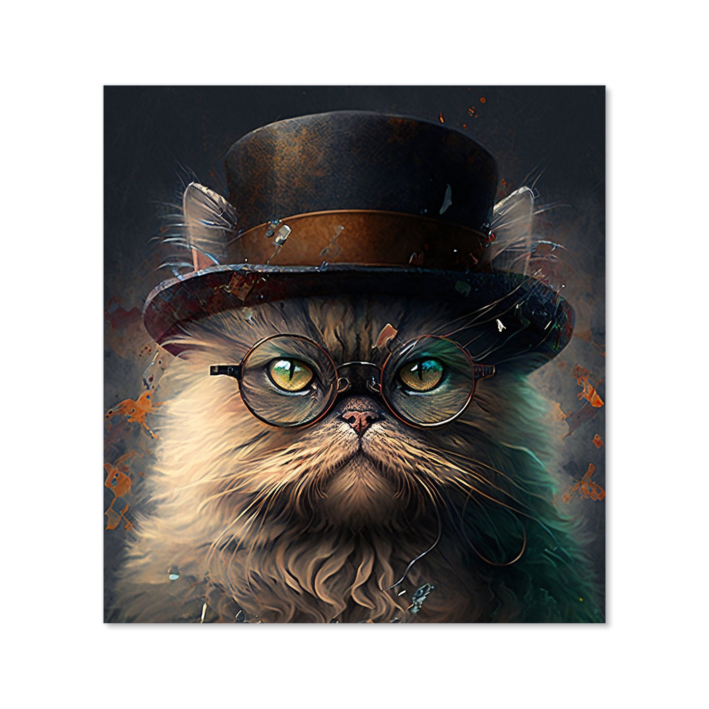 Persian Cat With Glasses Splashart Kitchen Splashback