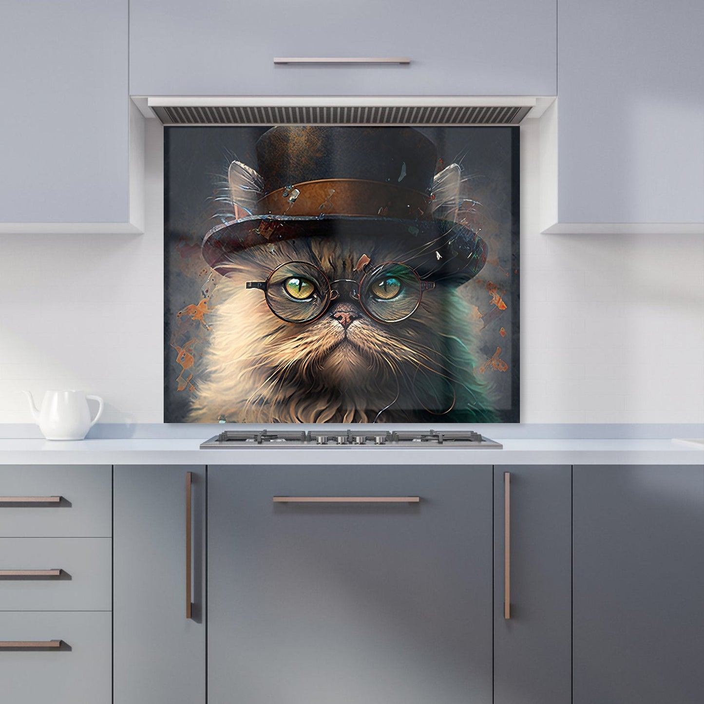 Persian Cat With Glasses Splashart Kitchen Splashback