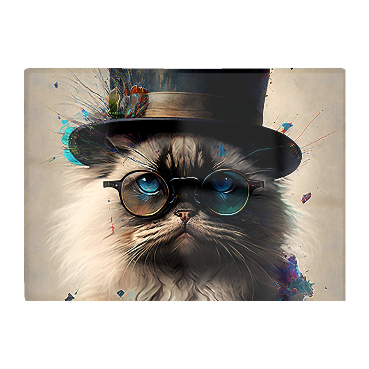 Ragdoll Cat With Glasses Splashart Chopping Board